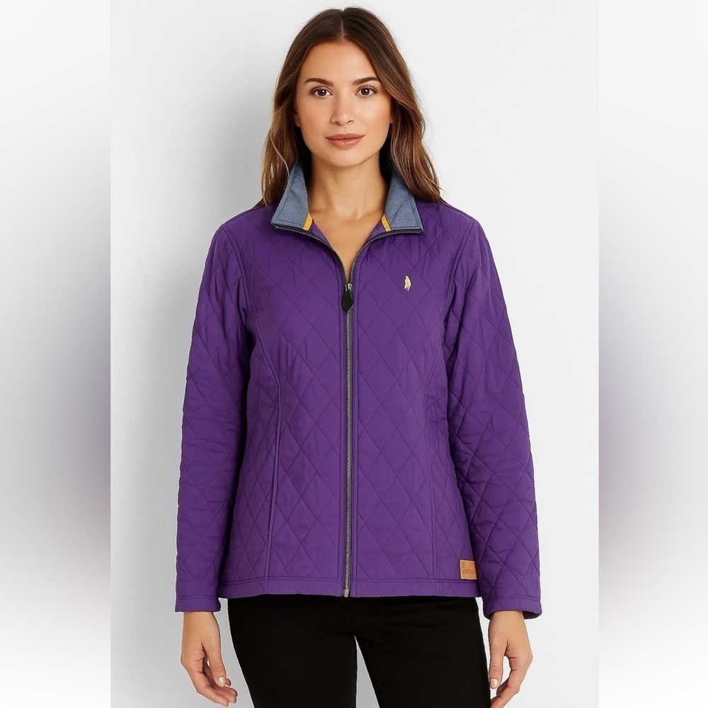 Jack Murphy Quilted 12 Purple Field Coat Country Outdoor Barn Jacket Equestrian